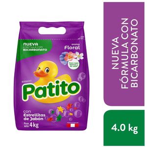 Detergente en Polvo PATITO Bicarbonato Floral Bolsa 4Kg