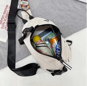 Mochila Urbana Cruzada de Pecho de Hombre y Mujer Bolsa de Hombro - Blanco