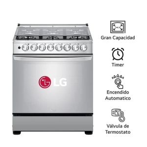 Cocina A Gas 6 Hornillas Gran Capacidad Acero Inoxidable LG LRGZ5255S