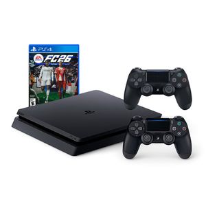 Consola PS4 Slim 1TB Negro con 2 Mandos y FC26  Reacondicionada
