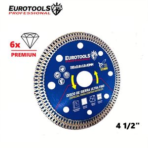 Disco Premiun Diamante 4 1/2" Ultra fino Cerámica Porcelana Eurotools EP-154