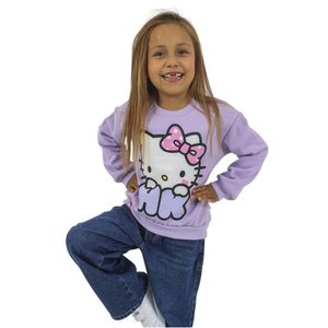 POLERA BASICA HELLO KITTY LILA NIÑA