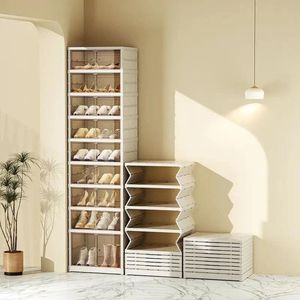 ZAPATERA PLEGABLE 9 NIVELES PARA 18 PARES TAPA ACRILICA