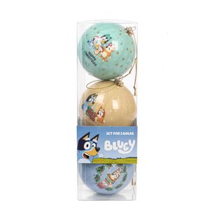 Set De Bolas 3 Piezas Bluey Mensaje 8 Cm