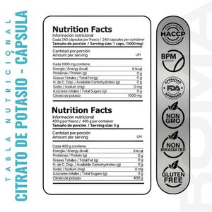 PACK 3 CITRATO DE POTASIO 400G EN POLVO EDENIS HEALTH