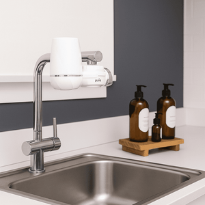 Filtro Purificador De Agua Pura Mini  Portátil de Grifo Roscado - Elimina Cloro