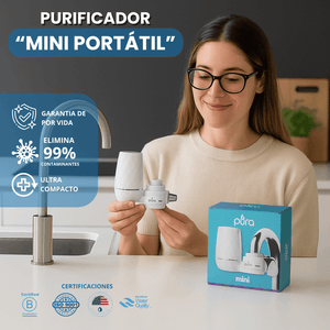 Filtro Purificador De Agua Pura Mini  Portátil de Grifo Roscado - Elimina Cloro