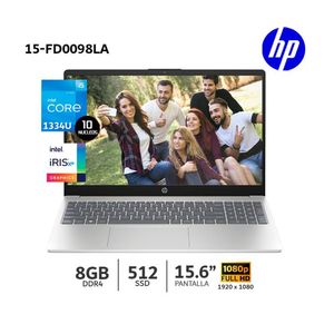 Laptop HP 15-fd0098la Core i5-1334U 16Gb Ram 512Gb SSD 156 FHD-B86HJLA