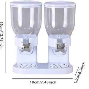 Dispensador de Cereal y Granos Secos de 2 Contenedores Blanco