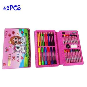 Pack x 4 Mini Set De Arte Kawaii 42 Piezas Color Rosado