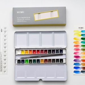 Miya Himi Acuarela en pastilla Set 24 colores + 1 pincel