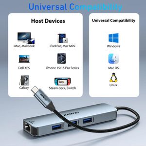 Adaptador BENFEI USB-C 6-IN-1 Hub 000378 - Gris