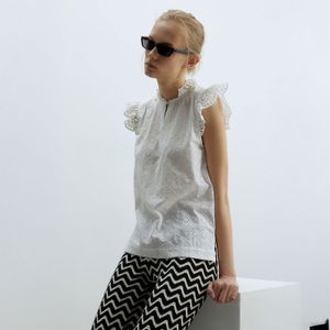 Blusa Mujer Sfera Alita Troquelado Blanco