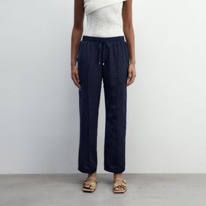 Pantalón Mujer Sfera Fluido Liso Azul Marino