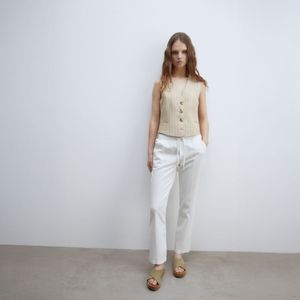 Pantalón Mujer Sfera Satén Ba Cinturón Mx Blanco