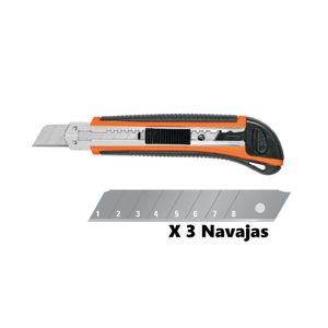 Cuchilla Cutter 18 mm Profesional Alma Metálica y Grip Truper 16977