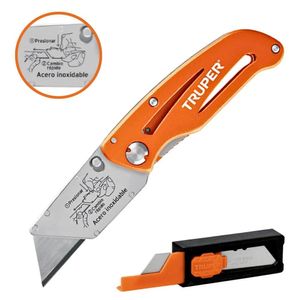 Navaja Abatible 6 Cuerpo de Aluminio y Acero Inox 101101 Truper
