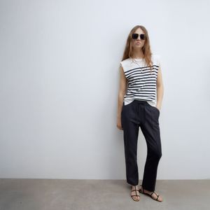 Pantalón Mujer Sfera Satén Ba Cinturón Mx Azul Marino