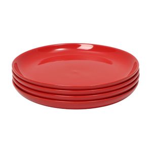 Set de 4 Platos Tendidos Rojo 26.5cm Orange