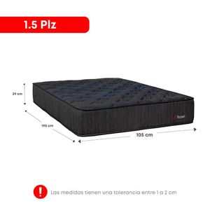 Cama Americana Pocket Negro 1.5 plazas Forli