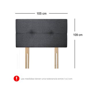 Cama Forli Acqua Gris 1.5 Plazas + Cabecera + Sofá Cama