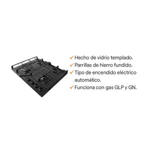 COMBO S-Collection: Cocina Encimera a Gas 60cm SOLCO066 + Campana Extractora Decorativa 90cm Stilux + Horno Empotrable a Gas 70L Full Touch