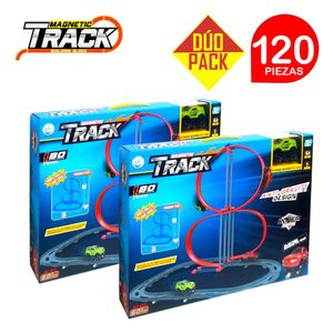Pista De Carrera MAGNETIC TRACK Magnética Antigravedad 60 Piezas Dúo Pack 120 Piezas