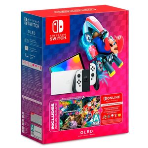 Consola Nintendo Switch Oled Blanco Mario Kart 8 + 3 Meses Suscripcion Online