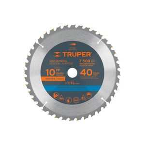Disco sierra 10" eje 1" para Madera 40 Dientes Truper 18307