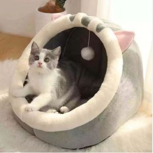 CAMA GATO  GRIS OREJAS ROSA TALLA M