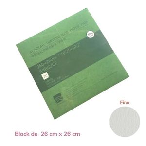 Baohong Papel de acuarela ACADÉMICO Grano Fino 26x26 cm