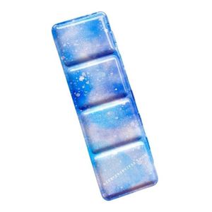 Estuche vacío para acuarelas con soporte de metal - mediano - azul texturado