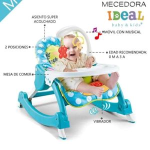 SILLA MECEDORA CHAIR CON VIBRADOR - CELESTE