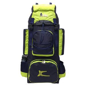 Mochila Campera Kengar Modelo N.4 Azul - Verde Limón