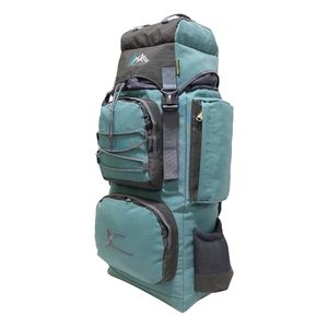 Mochila Campera Kengar Modelo N.4 Verde Jade - Plomo