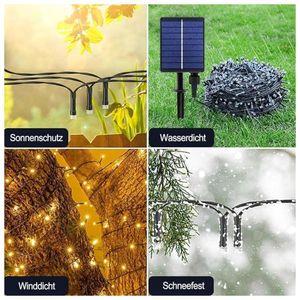 Luces Navideñas Multicolor con Panel Solar -10 mts