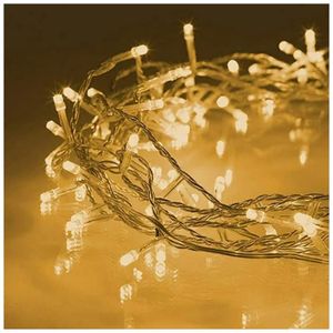 Luces Navideñas Ámbar con Panel Solar -18 mts Luz Cálida