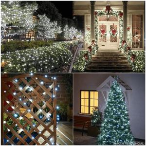 Tira de 300 Luces LED Navideñas Blanco Tira Verde