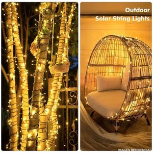 Tira de 300 Luces LED Navideñas Calida Cable Verde