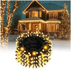 Tira de 300 Luces LED Navideñas Calida Cable Verde