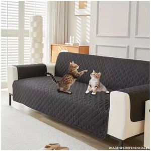 Cobertor Protector de Sofá Reversible de 2 Cuerpo Gris