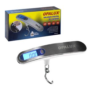 Balanza Digital De Equipaje 50kg Pantalla Azul Opalux Op-623