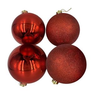 Set de 4 Bolas de Árbol 15cm Rojo
