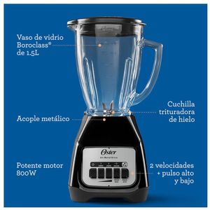 Tricombo Negro Oster Licuadora 800 W +Arrocera 1,8Lt+Hervidor de 1,7 Litros