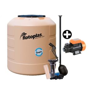COMBO Tanque de Agua Arena Rotoplas Plus 1100 litros + Kit de Accesorios + Electrobomba Periferica 0.50 Hp Aluminio Pro
