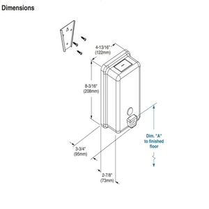 Dispensador de jabón líquido para montaje a la pared modelo 6563 en vertical marca Bradley