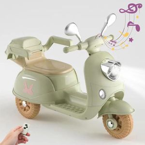 Mini Moto Eléctrica Vintage Con Control Remoto Maletera Faros con Luces y Musical USB V