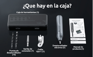 Destornillador eléctrico portátil screwdriver estuche con 10 extensiones plano estrella hexagonal