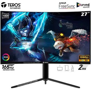 Monitor Teros Curvo 27 Full HD, 165hz, AMD FreeSync, Pivot, HDMI, DP