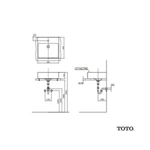 Lavamanos de sobreponer L710CTRE Cuadrado marca TOTO